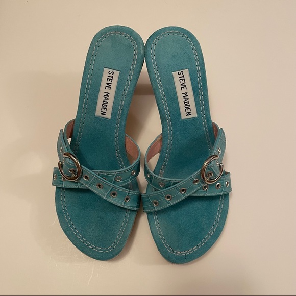 NWOT Steve Madden Teal Heels - Picture 5 of 7